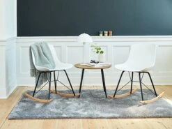 Bout De Canapé NYBO Ø55 Coloris Chêne/noir -Magasin De Meubles 100299