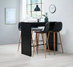 Chaise De Bar JONSTRUP Noir/coloris Chêne -Magasin De Meubles 100339