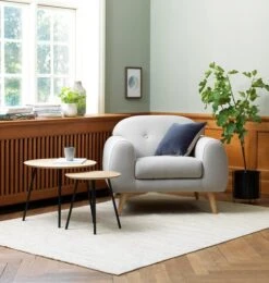 Bout De Canapé NYBO Ø55 Coloris Chêne/noir -Magasin De Meubles 100380 1