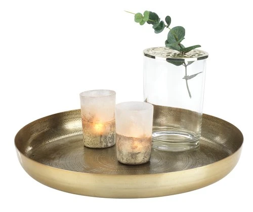 Plateau Décoratif ERLING Ø34xH4cm Laiton 2 Plateau Décoratif ERLING Ø34xH4cm Laiton – Image 2