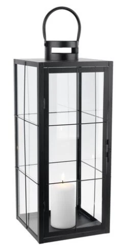 Lanterne VILLADS L20xL20xH50cm Noir