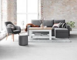 Bout De Canapé BAKKEBJERG Ø40 Blanc/naturel -Magasin De Meubles 115042