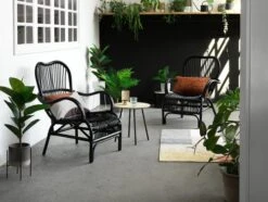 Bout De Canapé NYBO Ø40 Coloris Chêne/noir -Magasin De Meubles 115335