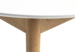 Table MARSTRAND Ø110/110x200 Blanc/naturel -Magasin De Meubles 126788