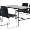 TERSLEV L140 Table + 4 HAMMEL Chaises Noir