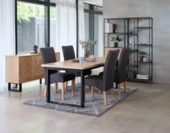 Étagère TRAPPEDAL 7 Tablettes Chêne/noir -Magasin De Meubles 128627