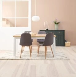 Chaise JONSTRUP Tissu Asphalte/coloris Chêne -Magasin De Meubles 128665