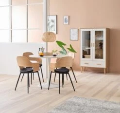 Royal Oak Chaise HVIDOVRE Chêne/tissu Noir -Magasin De Meubles 128680 1