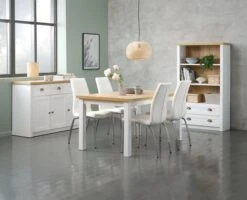 Buffet MARKSKEL 3 Portes Blanc/coloris Chêne -Magasin De Meubles 128770