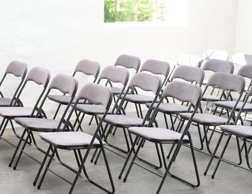 Chaise Pliante VOEL Velours Gris Foncé 7 Chaise Pliante VOEL Velours Gris Foncé – Image 7