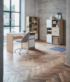 Bibliothèque BILLUND Blanc/chêne -Magasin De Meubles 128837