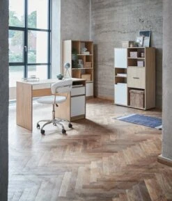 Bibliothèque BILLUND Blanc/chêne -Magasin De Meubles 128838