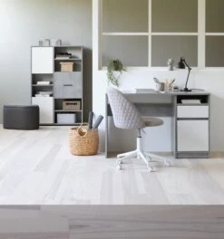 Bibliothèque BILLUND 3 Portes Blanc/béton -Magasin De Meubles 128844