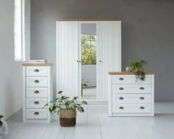 Armoire MARKSKEL 212x210 Blanc/chêne -Magasin De Meubles 129261