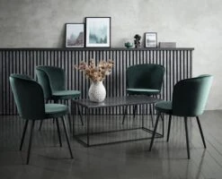 Chaise RISSKOV Velours Vert Foncé/noir -Magasin De Meubles 131887 1