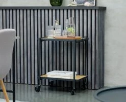 Desserte GANGSTED Chêne/noir -Magasin De Meubles 131957