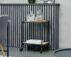 Desserte GANGSTED Chêne/noir -Magasin De Meubles 131958