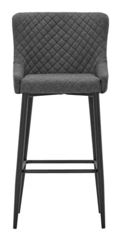 Chaise De Bar PEBRINGE Avec Dossier Tissu Gris/noir -Magasin De Meubles 132677