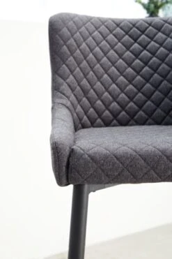 Chaise De Bar PEBRINGE Avec Dossier Tissu Gris/noir -Magasin De Meubles 132679