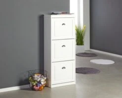 Meuble à Chaussures JERUP 3 Compartiments Blanc -Magasin De Meubles 132695