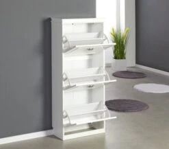 Meuble à Chaussures JERUP 3 Compartiments Blanc -Magasin De Meubles 132699