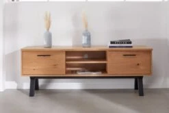 Royal Oak Meuble TV SANDBY 2 Portes Chêne Naturel/noir -Magasin De Meubles 132859