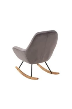 Fauteuil à Bascule NEBEL Velours Gris -Magasin De Meubles 133157
