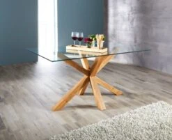 Royal Oak Table AGERBY 90x160 Verre/chêne -Magasin De Meubles 133851