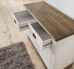 Buffet VILSTED 2 Portes Blanc/brun -Magasin De Meubles 135049