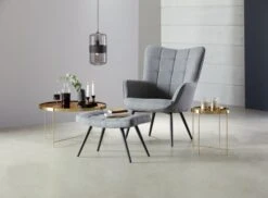 Repose-pieds ULDUM Gris/noir -Magasin De Meubles 137222