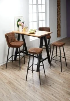 Royal Oak Table De Bar SANDBY 71x128 Chêne Naturel/noir -Magasin De Meubles 137281