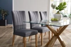 Chaise NORDRUP Tissu Gris/naturel -Magasin De Meubles 137492