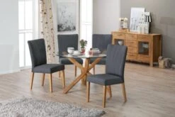 Chaise NORDRUP Tissu Gris/naturel -Magasin De Meubles 137514