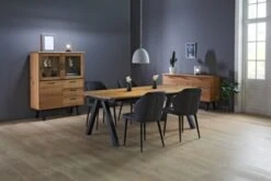 Royal Oak Table SANDBY 100x210 Chêne Naturel/noir -Magasin De Meubles 137742 3
