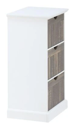 Commode ORLANDO 3 Tiroirs Blanc/gris -Magasin De Meubles 137778