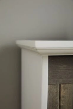 Commode OLDEKROG 7 Tiroirs Blanc/gris -Magasin De Meubles 137789