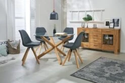 Chaise DREJHUS Tissu Gris Anthracite/naturel -Magasin De Meubles 138024