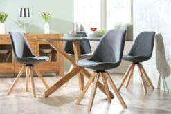 Chaise DREJHUS Tissu Gris Anthracite/naturel -Magasin De Meubles 138030