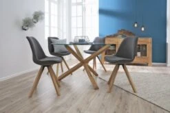 Chaise DREJHUS Tissu Gris Anthracite/naturel -Magasin De Meubles 138031