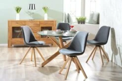 Chaise DREJHUS Tissu Gris Anthracite/naturel -Magasin De Meubles 138034