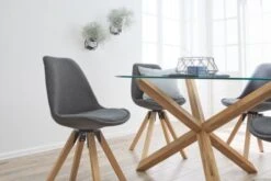 Chaise DREJHUS Tissu Gris Anthracite/naturel -Magasin De Meubles 138037