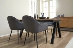 Royal Oak Buffet SANDBY 2 Portes + 3 Tiroirs Chêne Naturel/noir -Magasin De Meubles 139215