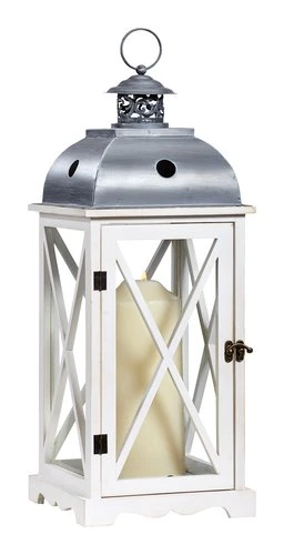 Lanterne BOB L22xL22xH58cm Blanc 2 Lanterne BOB L22xL22xH58cm Blanc – Image 2