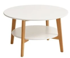Table Basse JEGIND Ø80 Blanc/naturel