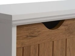 Étagère D'entrée OLDEKROG 3 Tiroirs Blanc/chêne -Magasin De Meubles 162039