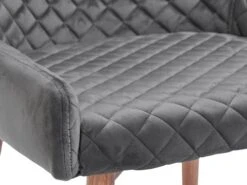 Chaise PEBRINGE Velours Gris/chêne -Magasin De Meubles 162087