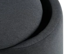 Pouf GISLEV Ø36 A/rangement Tissu Asphalte -Magasin De Meubles 162154