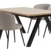 SANDBY L160 Table Chêne Naturel + 4 RISSKOV Chaises Gris C.