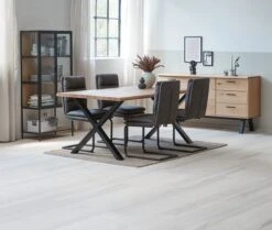 Royal Oak Buffet SANDBY 2 Portes + 3 Tiroirs Chêne Naturel/noir -Magasin De Meubles 165016 1