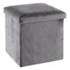 Pouf KALUM 38x38 A/rangement Velours Gris